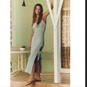 Sage Green Halter Dress Free People NWOT